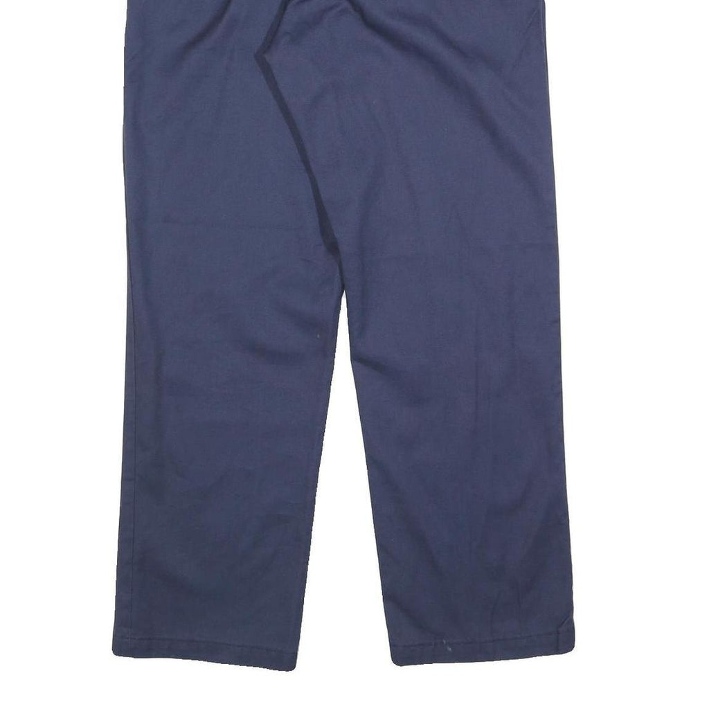 DICKIES Mens Cotton Blend Navy Regular Straight Trousers W36 L32 Workwear