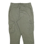 FBSISTER Womens Regular Cotton Blend Green Cargo Trousers W28 L28 Zip Pockets