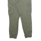 FBSISTER Womens Regular Cotton Blend Green Cargo Trousers W28 L28 Zip Pockets