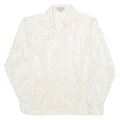 KAREN SCOTT Womens Cream Shirt M Textured Polyester Blend Button-Up