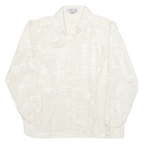 KAREN SCOTT Womens Cream Shirt M Textured Polyester Blend Button-Up