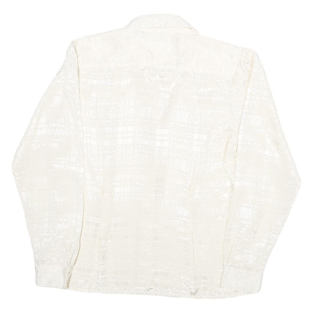 KAREN SCOTT Womens Cream Shirt M Textured Polyester Blend Button-Up