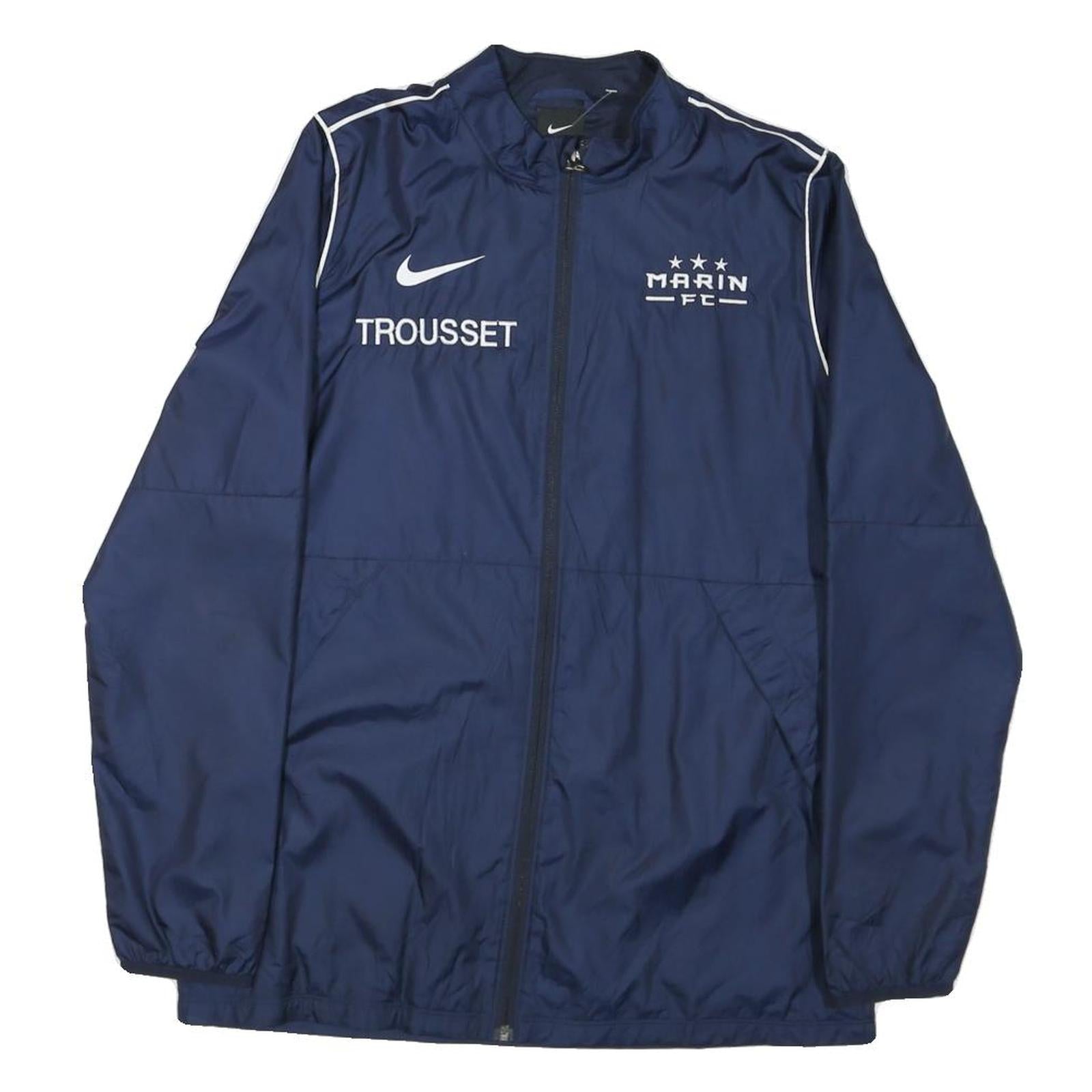NIKE Womens Navy Blue FC Track Jacket S Nylon Zip Sportswear Athletic