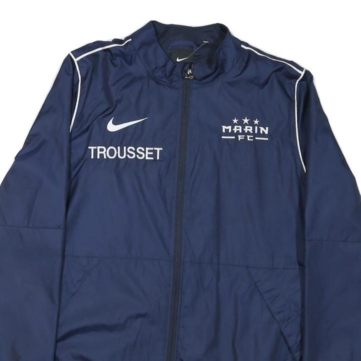 NIKE Womens Navy Blue FC Track Jacket S Nylon Zip Sportswear Athletic