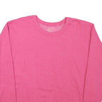 HANES Mens Pink Crew Neck S Cotton Blend Casual Sweatshirt