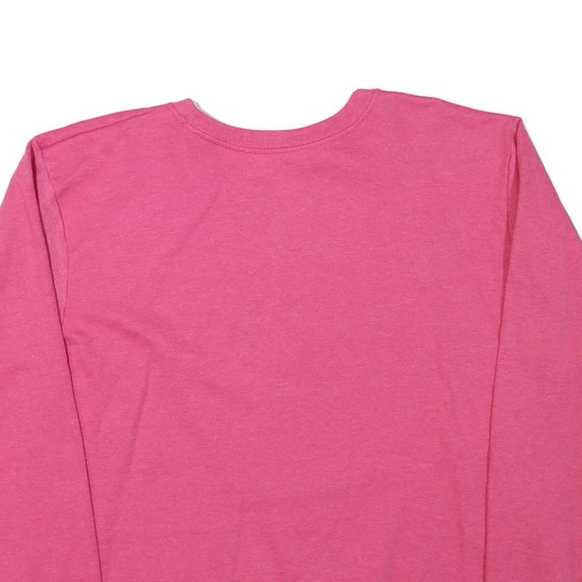 HANES Mens Pink Crew Neck S Cotton Blend Casual Sweatshirt