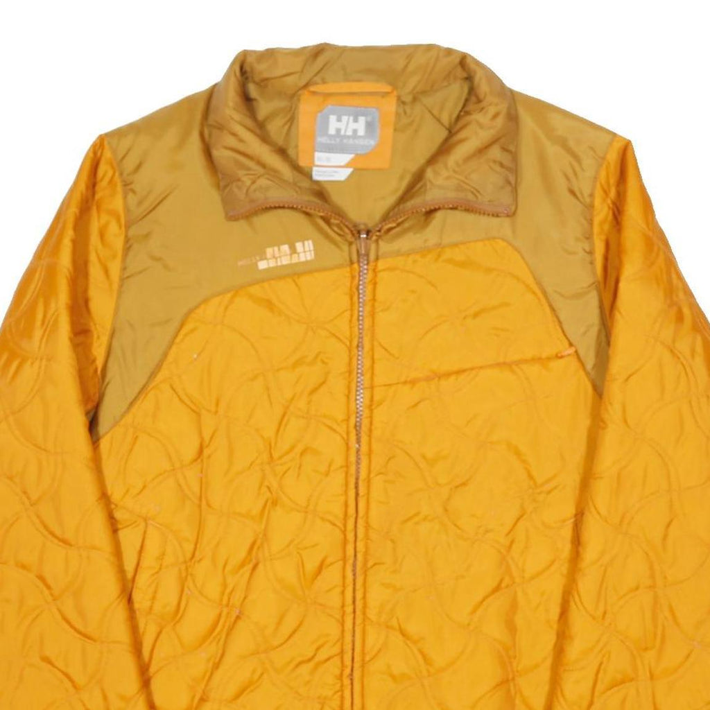 HELLY HANSEN Womens Yellow & Gold Quilted Jacket M Polyester Blend Zip Outdoor
