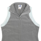 ADIDAS Womens Grey & White Sleeveless Zip Up Fleece UK 12 Casual Outdoor Vest