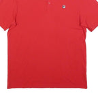 FILA Mens Red Short Sleeve Plain L Polo Shirt Cotton Blend Casual Sportswear