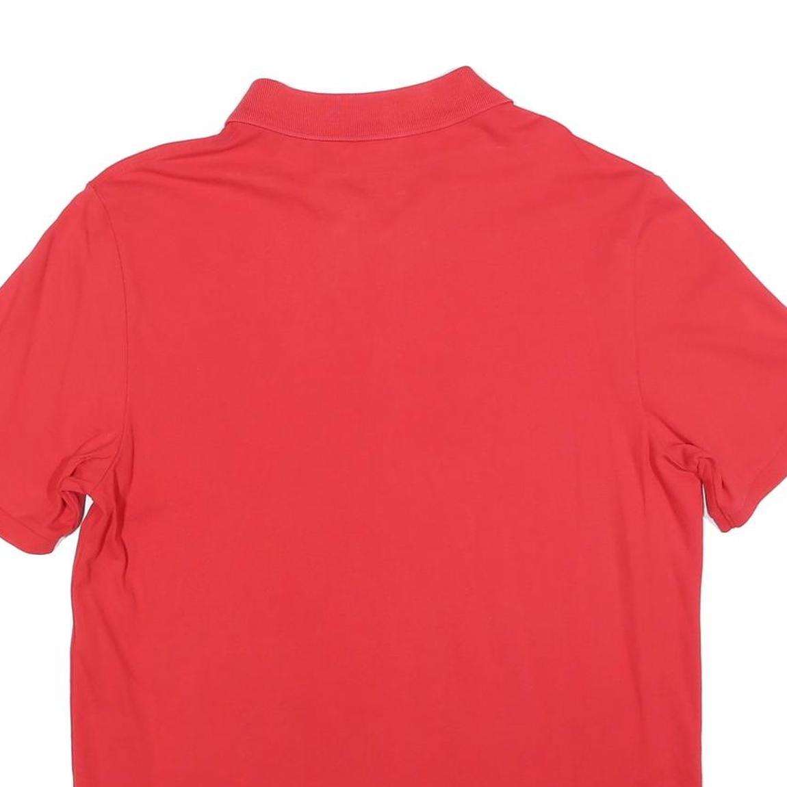 FILA Mens Red Short Sleeve Plain L Polo Shirt Cotton Blend Casual Sportswear