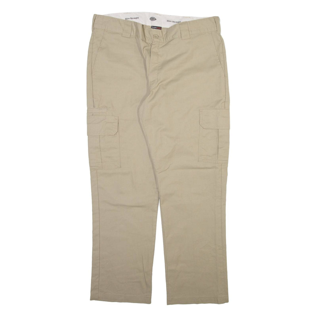 DICKIES Cargo Mens Trousers Beige Slim Straight W38 L30