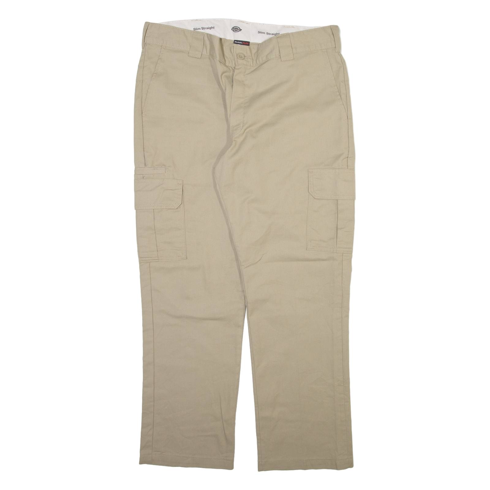DICKIES Cargo Mens Trousers Beige Slim Straight W38 L30