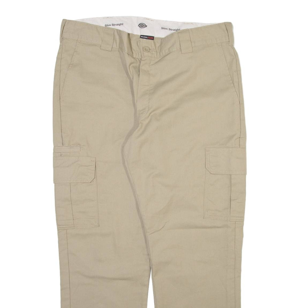 DICKIES Cargo Mens Trousers Beige Slim Straight W38 L30