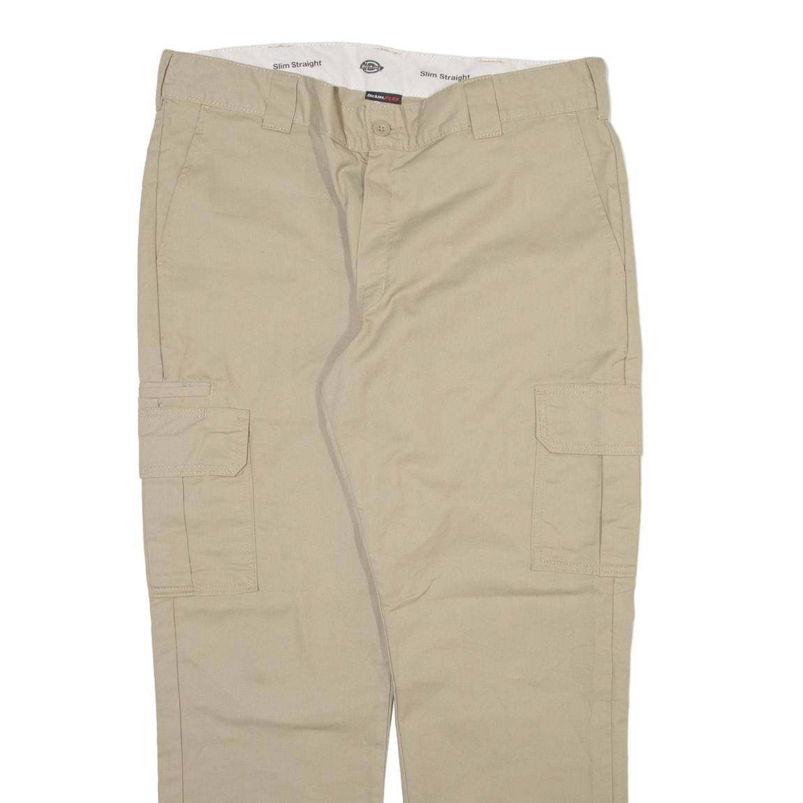 DICKIES Cargo Mens Trousers Beige Slim Straight W38 L30