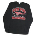 PORT & COMPANY Mens Black Red New Pal Volleyball Long Sleeve Crew Neck T-Shirt L