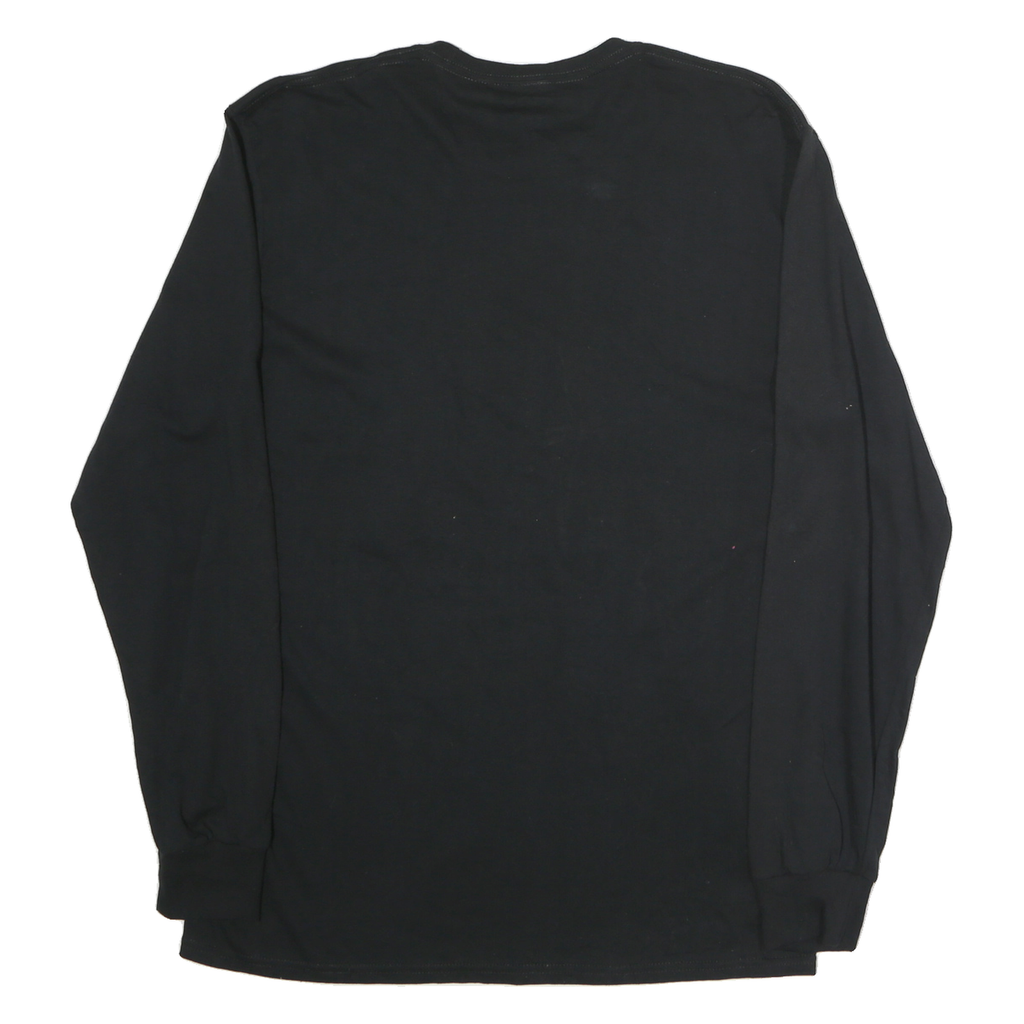 PORT & COMPANY Mens Black Red New Pal Volleyball Long Sleeve Crew Neck T-Shirt L