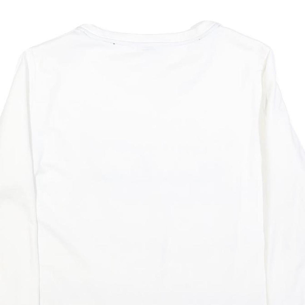 NAUTICA Womens White Red & Blue Crew Neck M Logo Printed Sweater Casual Wear