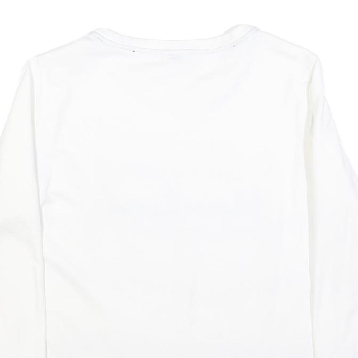 NAUTICA Womens White Red & Blue Crew Neck M Logo Printed Sweater Casual Wear