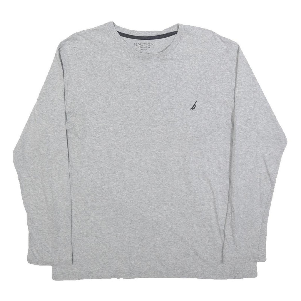NAUTICA Mens Grey Long Sleeve Crew Neck Cotton Blend T-Shirt M Casual Comfort