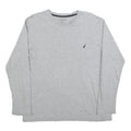NAUTICA Mens Grey Long Sleeve Crew Neck Cotton Blend T-Shirt M Casual Comfort