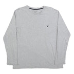 NAUTICA Mens Grey Long Sleeve Crew Neck Cotton Blend T-Shirt M Casual Comfort