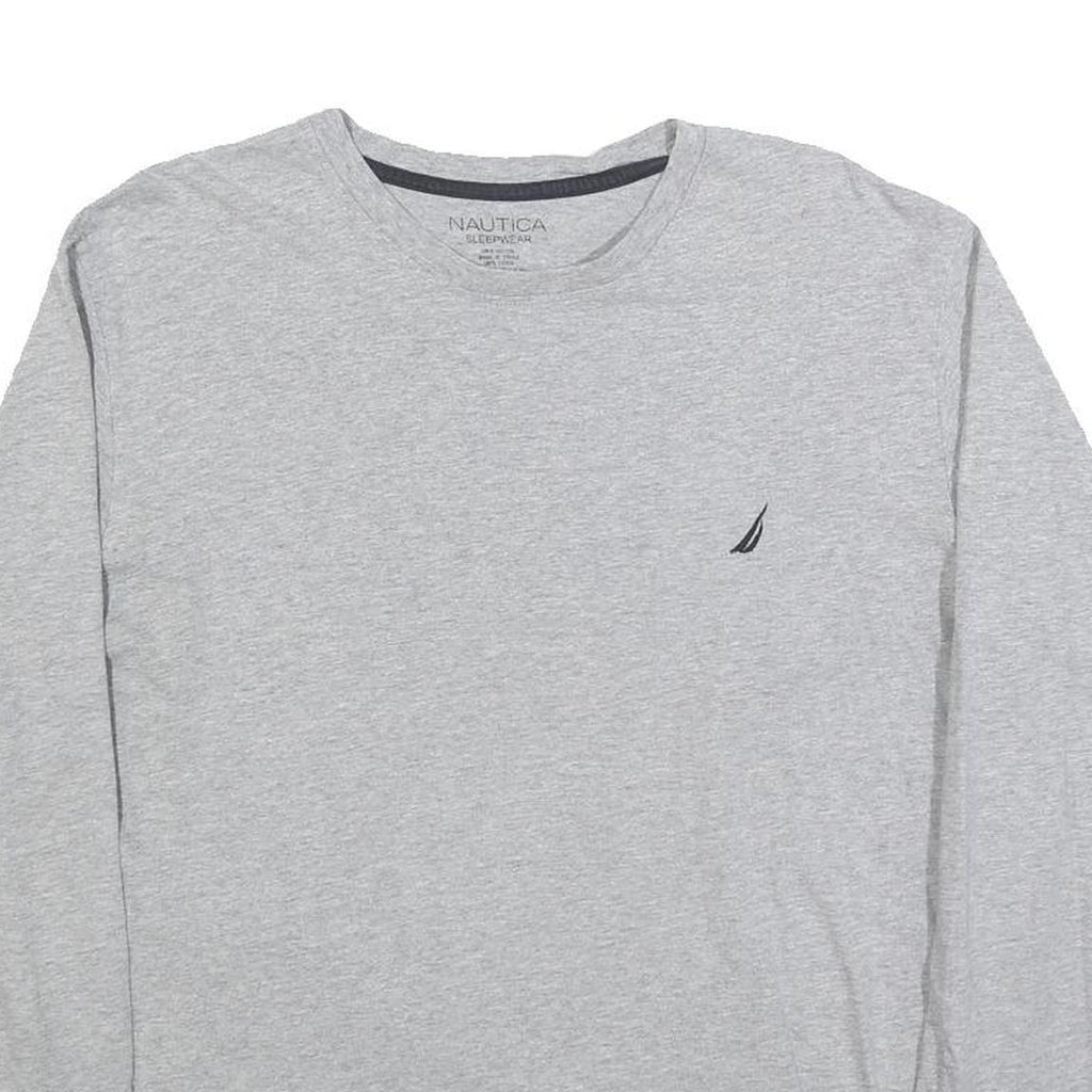 NAUTICA Mens Grey Long Sleeve Crew Neck Cotton Blend T-Shirt M Casual Comfort