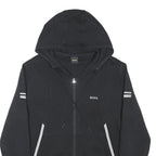 BOSS Mens Black Hooded Zip Jacket S Cotton Blend Track Casual Sporty