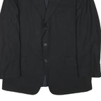 VALENTINO Mens Black Wool Blend Classic Jacket L Button Plain Elegant Stylish