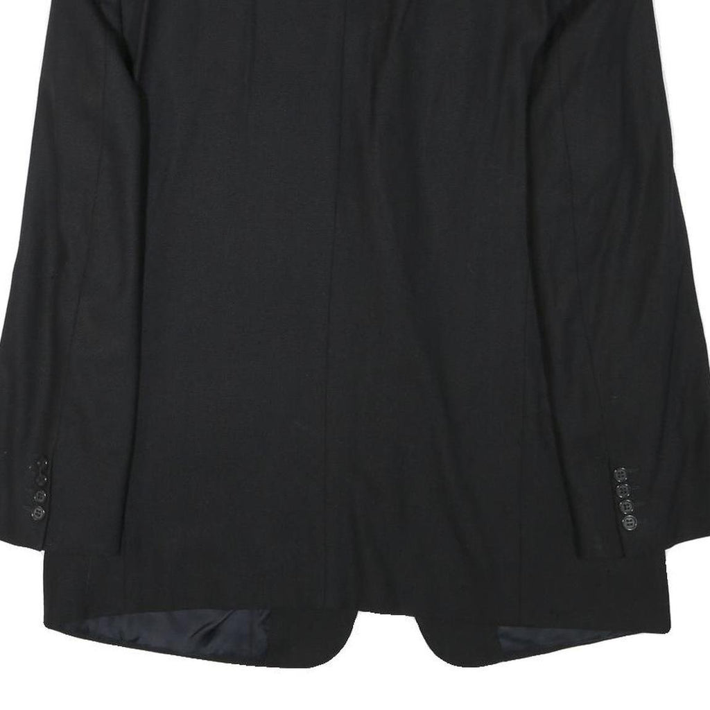 VALENTINO Mens Black Wool Blend Classic Jacket L Button Plain Elegant Stylish