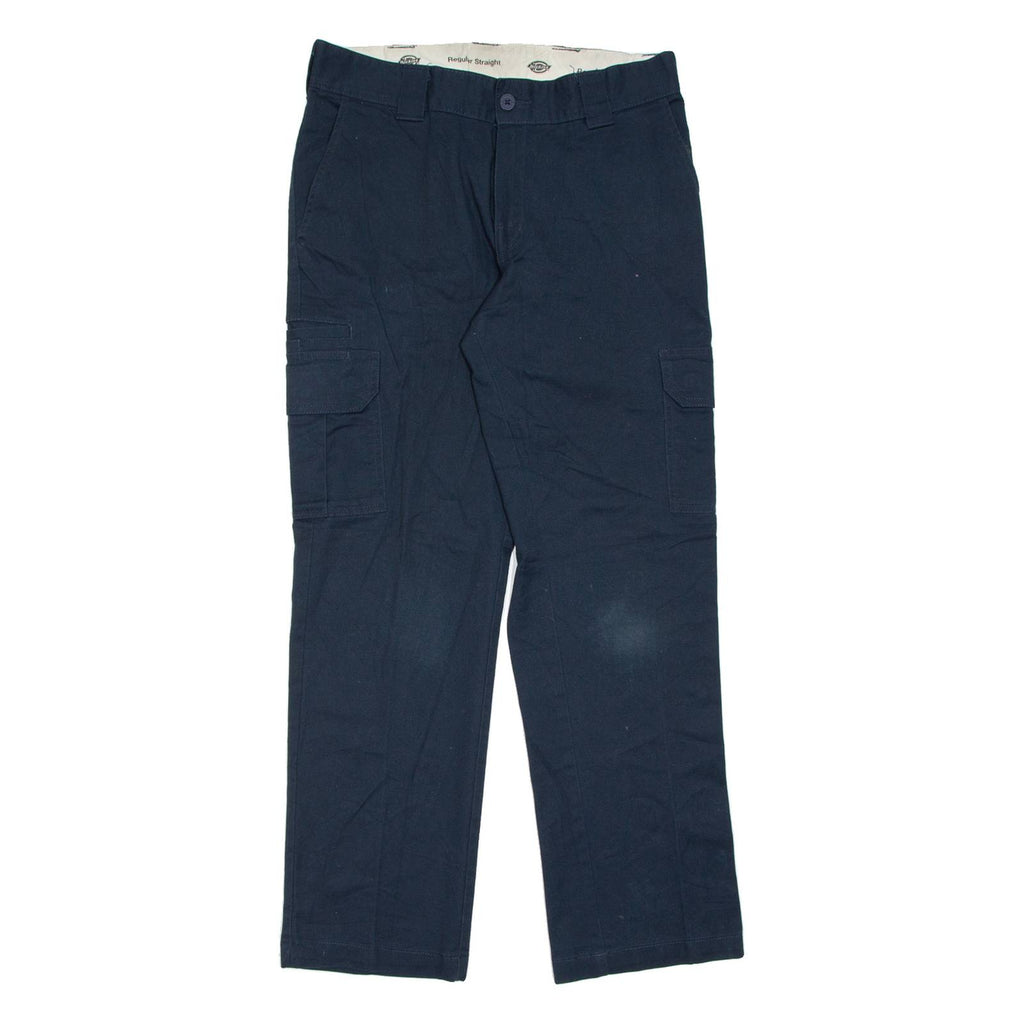 DICKIES Cargo Mens Trousers Blue Regular Straight W32 L32