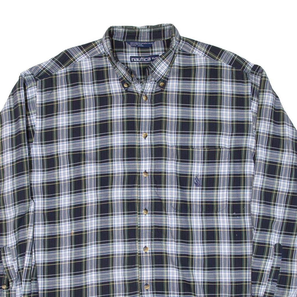 NAUTICA Mens Shirt Blue Check Long Sleeve XL