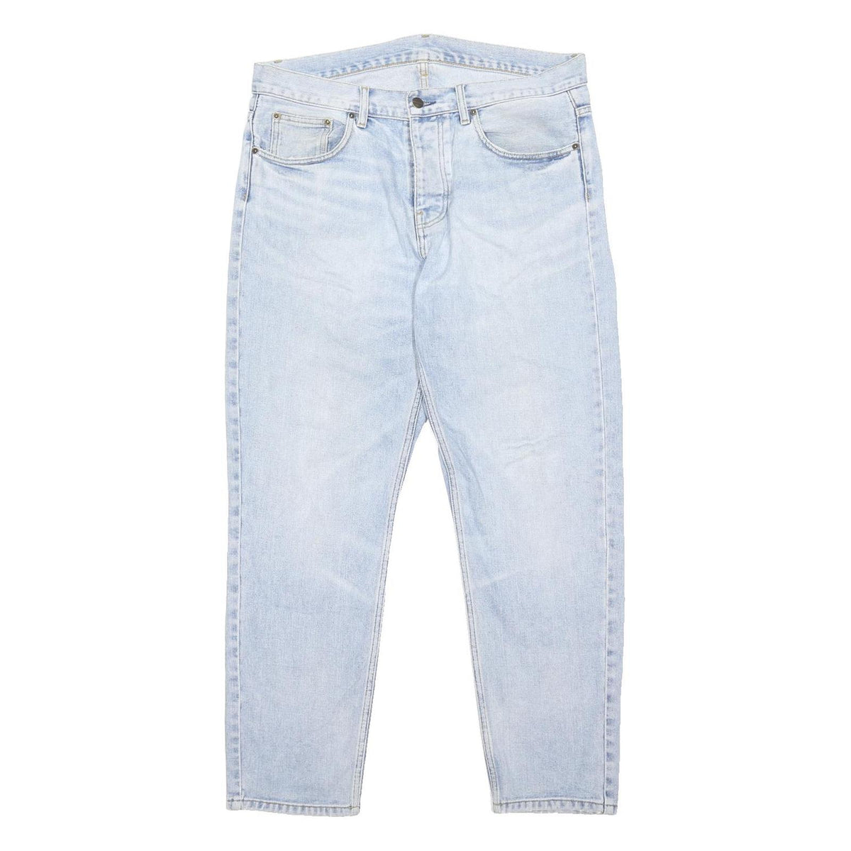CARHARTT Mens Jeans Blue Regular Straight Denim Light W38 L30 Button Closure