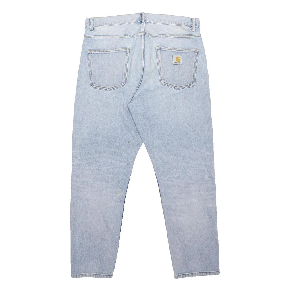 CARHARTT Mens Jeans Blue Regular Straight Denim Light W38 L30 Button Closure