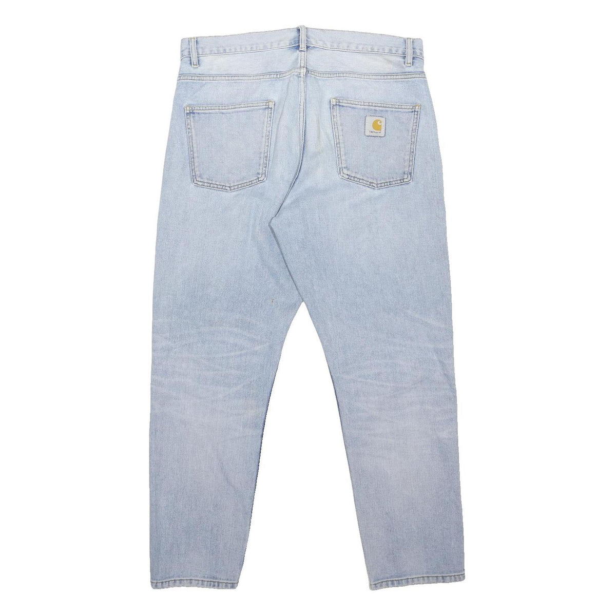 CARHARTT Mens Jeans Blue Regular Straight Denim Light W38 L30 Button Closure
