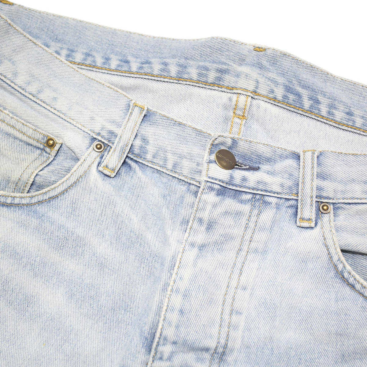 CARHARTT Mens Jeans Blue Regular Straight Denim Light W38 L30 Button Closure