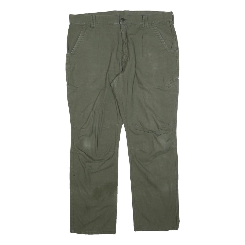 DICKIES Mens Cotton Blend Green Relaxed Straight Trousers W38 L32 Workwear