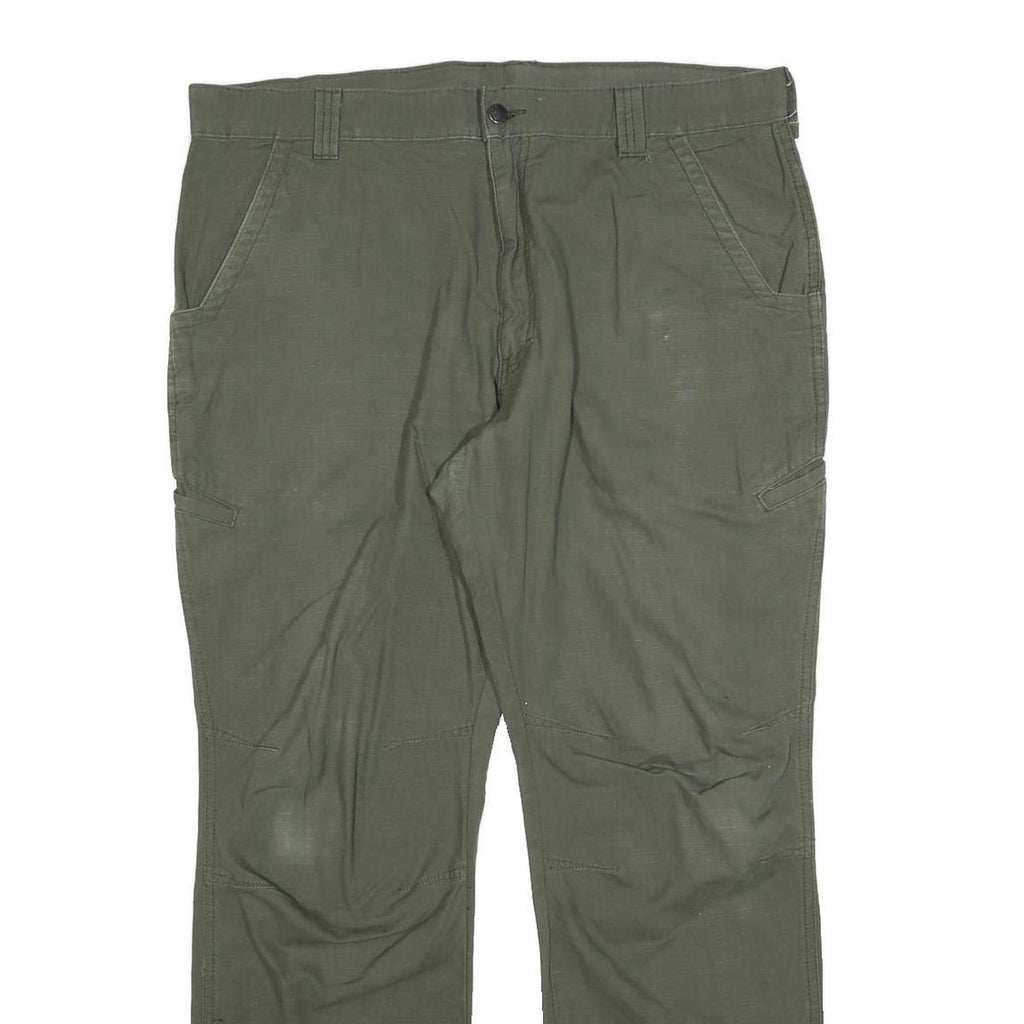 DICKIES Mens Cotton Blend Green Relaxed Straight Trousers W38 L32 Workwear