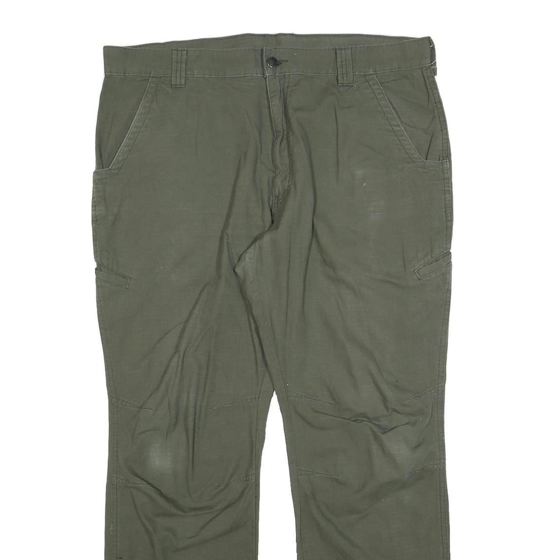 DICKIES Mens Cotton Blend Green Relaxed Straight Trousers W38 L32 Workwear