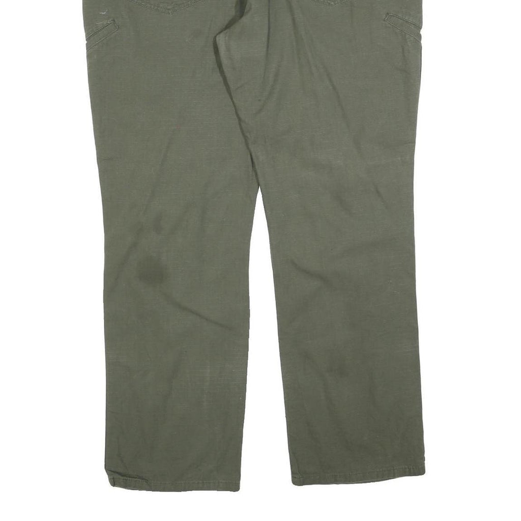 DICKIES Mens Cotton Blend Green Relaxed Straight Trousers W38 L32 Workwear