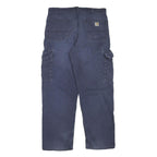 CARHARTT Mens Cotton Blend Blue Regular Straight Trousers W34 L32 Workwear