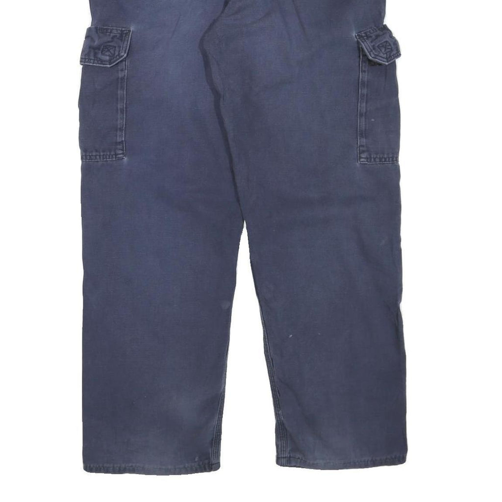 CARHARTT Mens Cotton Blend Blue Regular Straight Trousers W34 L32 Workwear