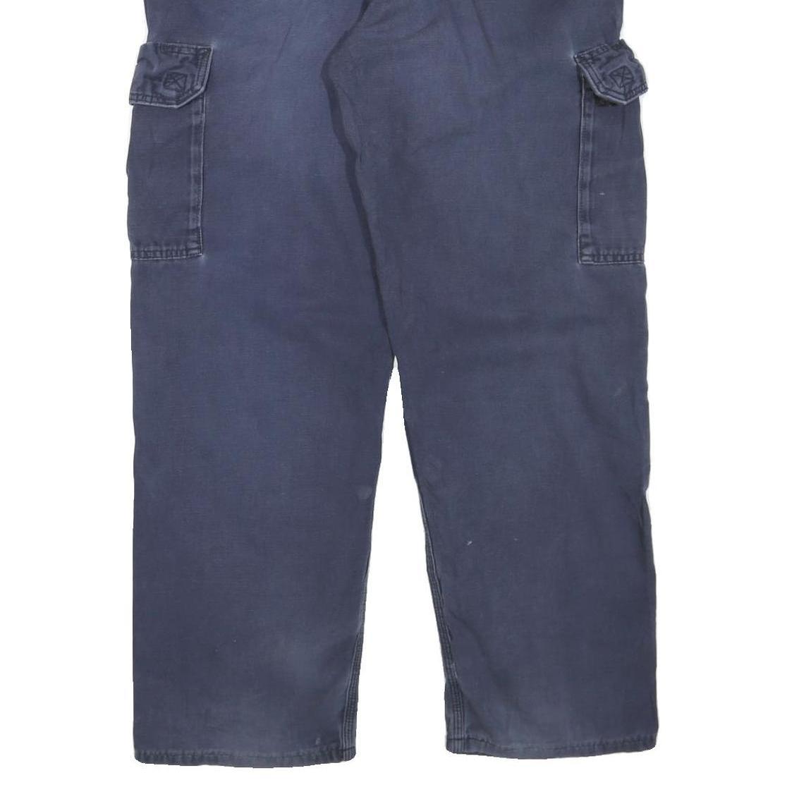 CARHARTT Mens Cotton Blend Blue Regular Straight Trousers W34 L32 Workwear