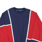 GOLF SUIT Mens Blue & Red Colourblock Crew Neck 2XL Nylon Sweatshirt Pullover