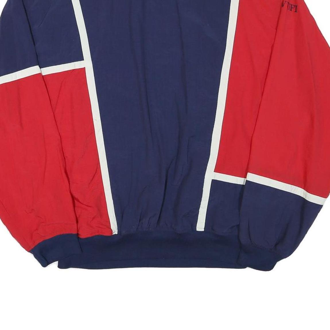 GOLF SUIT Mens Blue & Red Colourblock Crew Neck 2XL Nylon Sweatshirt Pullover