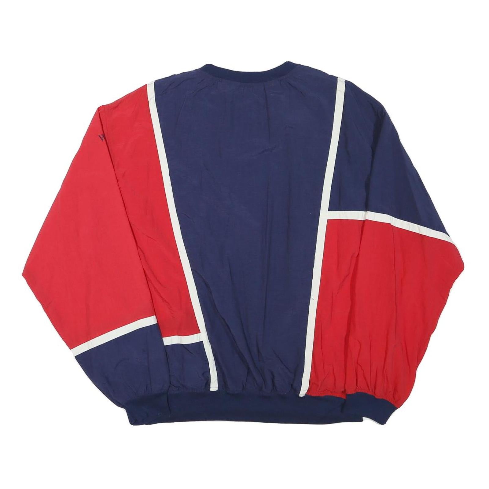 GOLF SUIT Mens Blue & Red Colourblock Crew Neck 2XL Nylon Sweatshirt Pullover