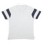 NORTH SAILS Mens Grey & Navy Colourblock Short Sleeve Polo Shirt L Cotton Casual