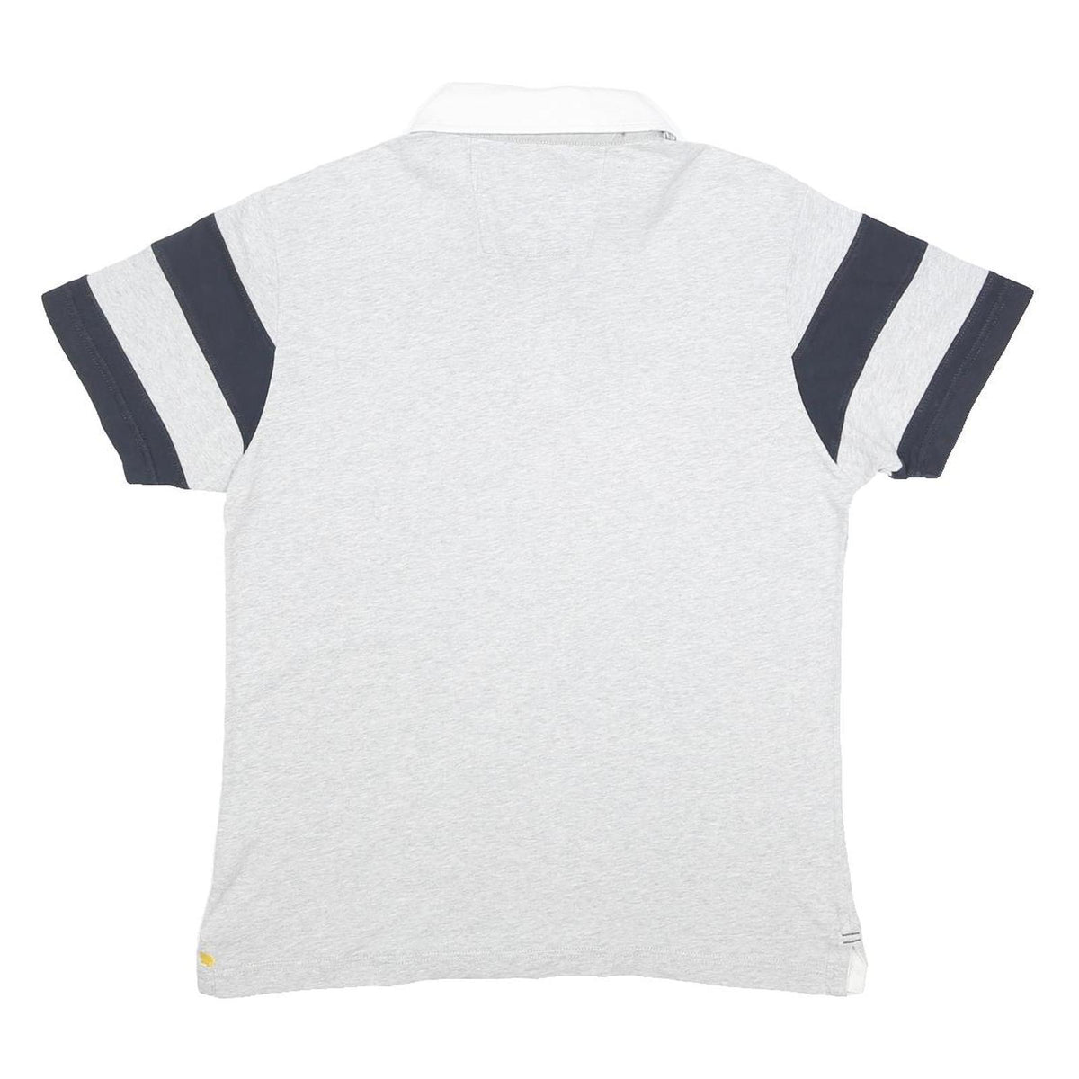 NORTH SAILS Mens Grey & Navy Colourblock Short Sleeve Polo Shirt L Cotton Casual