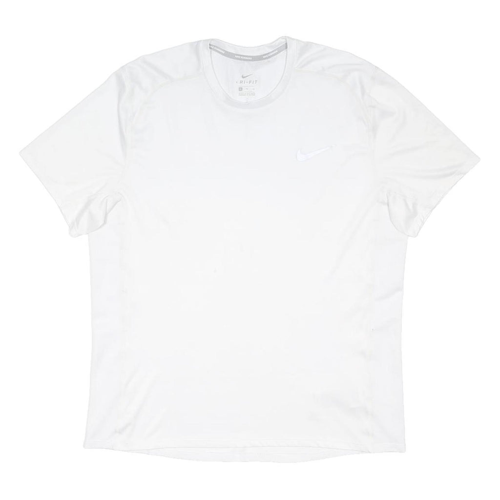 NIKE Mens White Crew Neck Short Sleeve Graphic T-Shirt XL Polyester Blend Sports