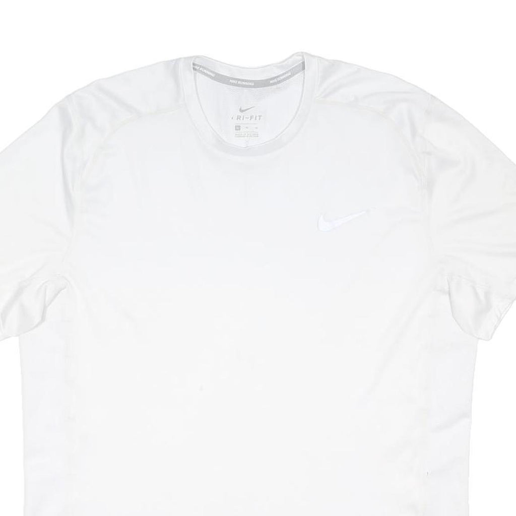 NIKE Mens White Crew Neck Short Sleeve Graphic T-Shirt XL Polyester Blend Sports
