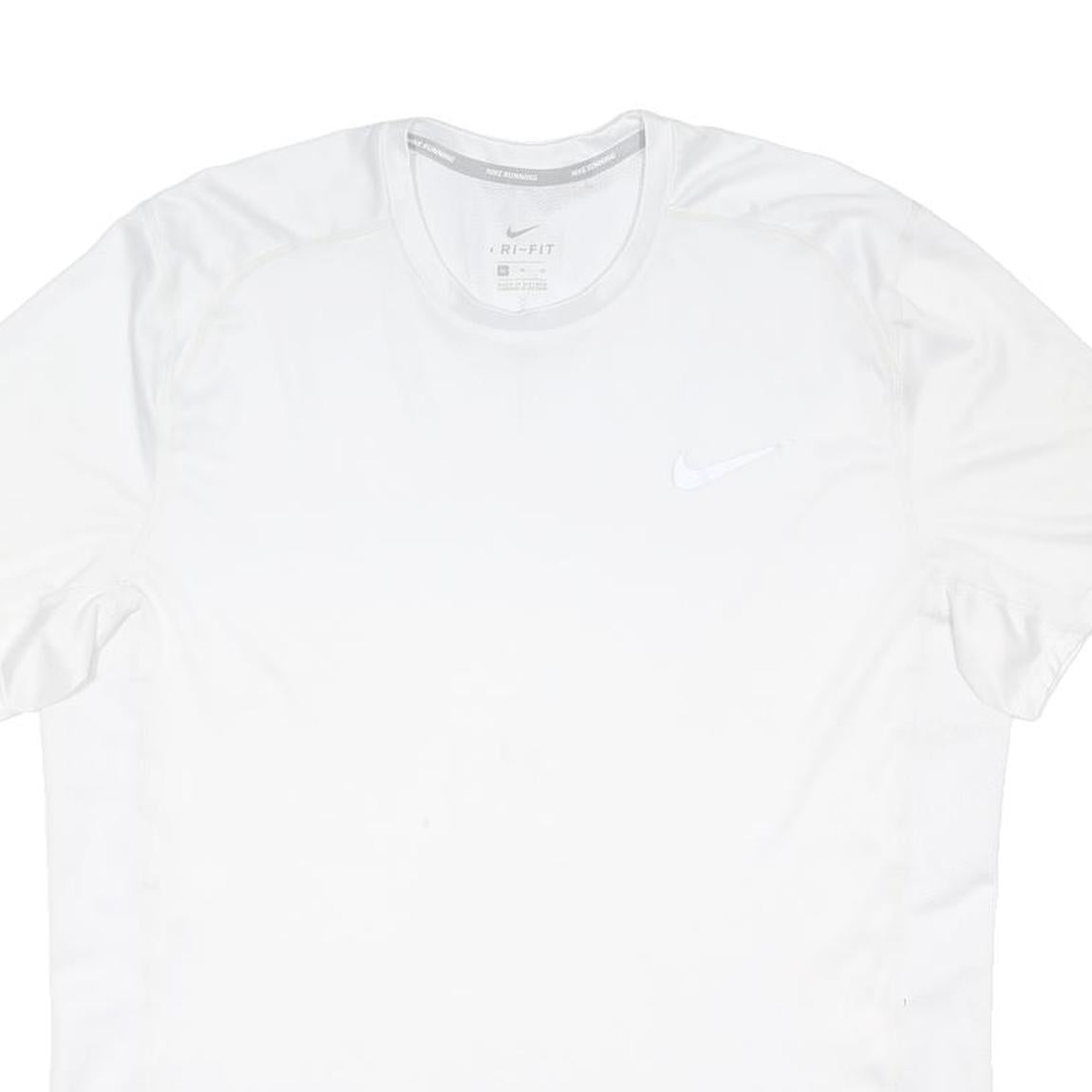 NIKE Mens White Crew Neck Short Sleeve Graphic T-Shirt XL Polyester Blend Sports